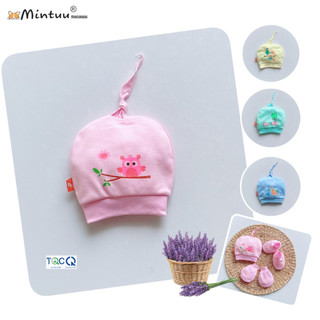 Mũ sơ sinh, mũ cột chóp  màu chất liệu vải Interlock cao cấp, thương hiệu MINTUU - 6021