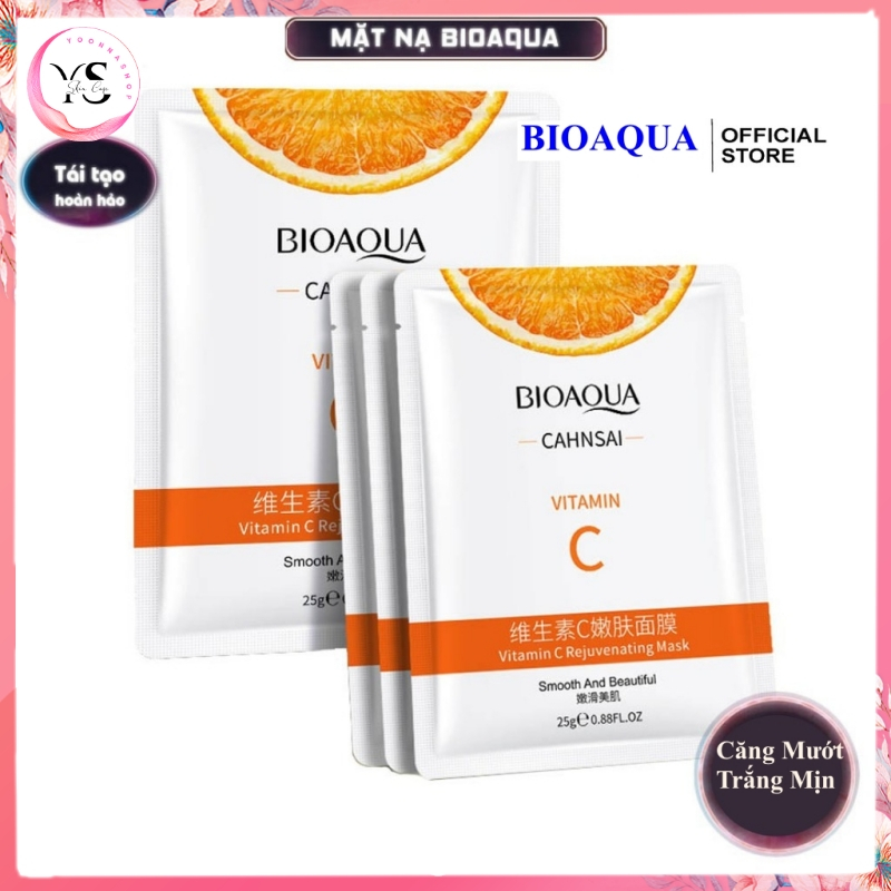 Mặt Nạ Giấy Vitamin C Bioaqua Chiết Xuất Tinh Chất Cam - Cấp Ẩm - Dưỡng Trắng Da - Căng Da Mịn Màng