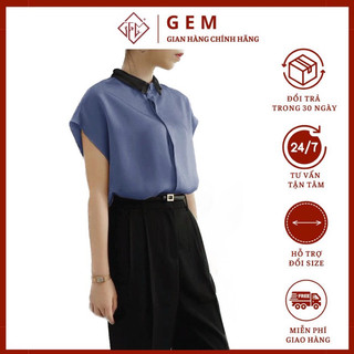 Áo sơ mi công sở G153 tay ngắn nhiều màu dễ phối hợp các loại quần hoặc váy thời trang - GEM Fashion