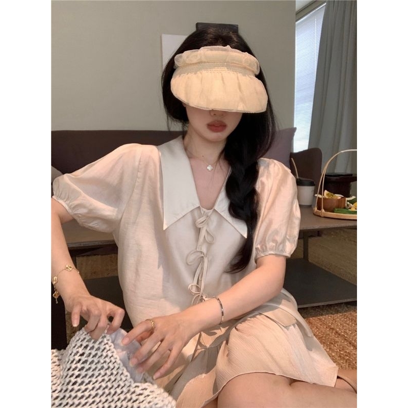 Set đồ áo babydoll kèm chân váy xòe chữ A