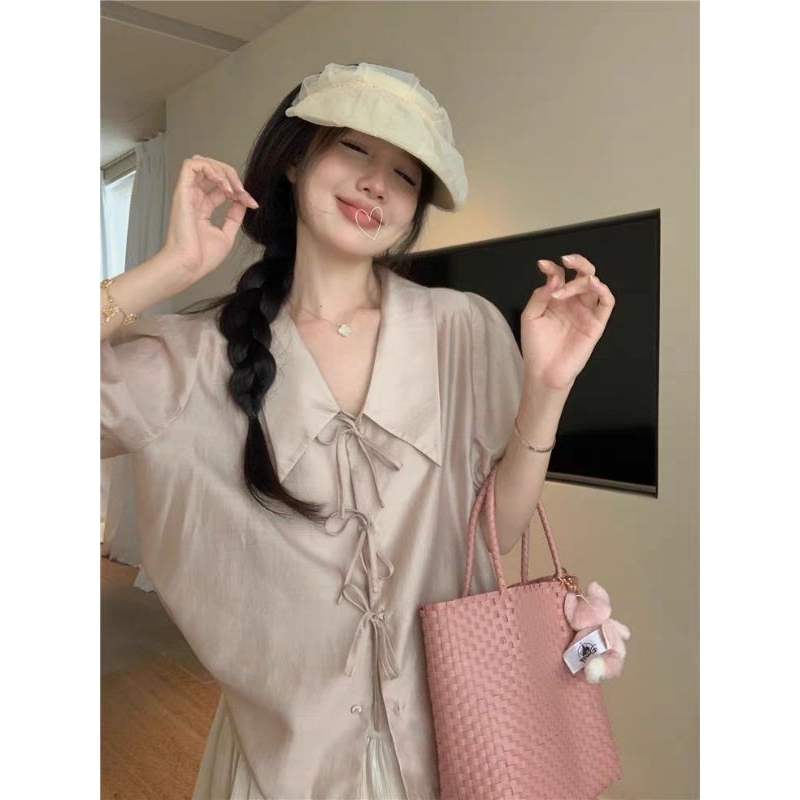 Set đồ áo babydoll kèm chân váy xòe chữ A