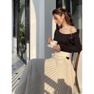Áo thun len tăm 4 nút vàng Nữ AT MODA DE LITA