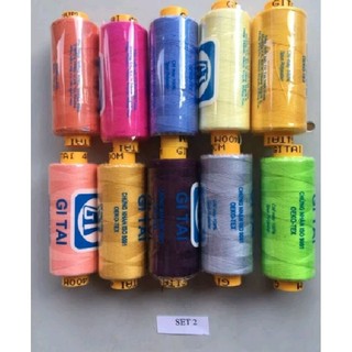Set 10 cuộn chỉ Gitai 400M màu khác nhau