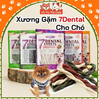 Snack Gặm Sạch Răng Cho Chó, cá hồi cuộn sữa 7Dental Effects 160g