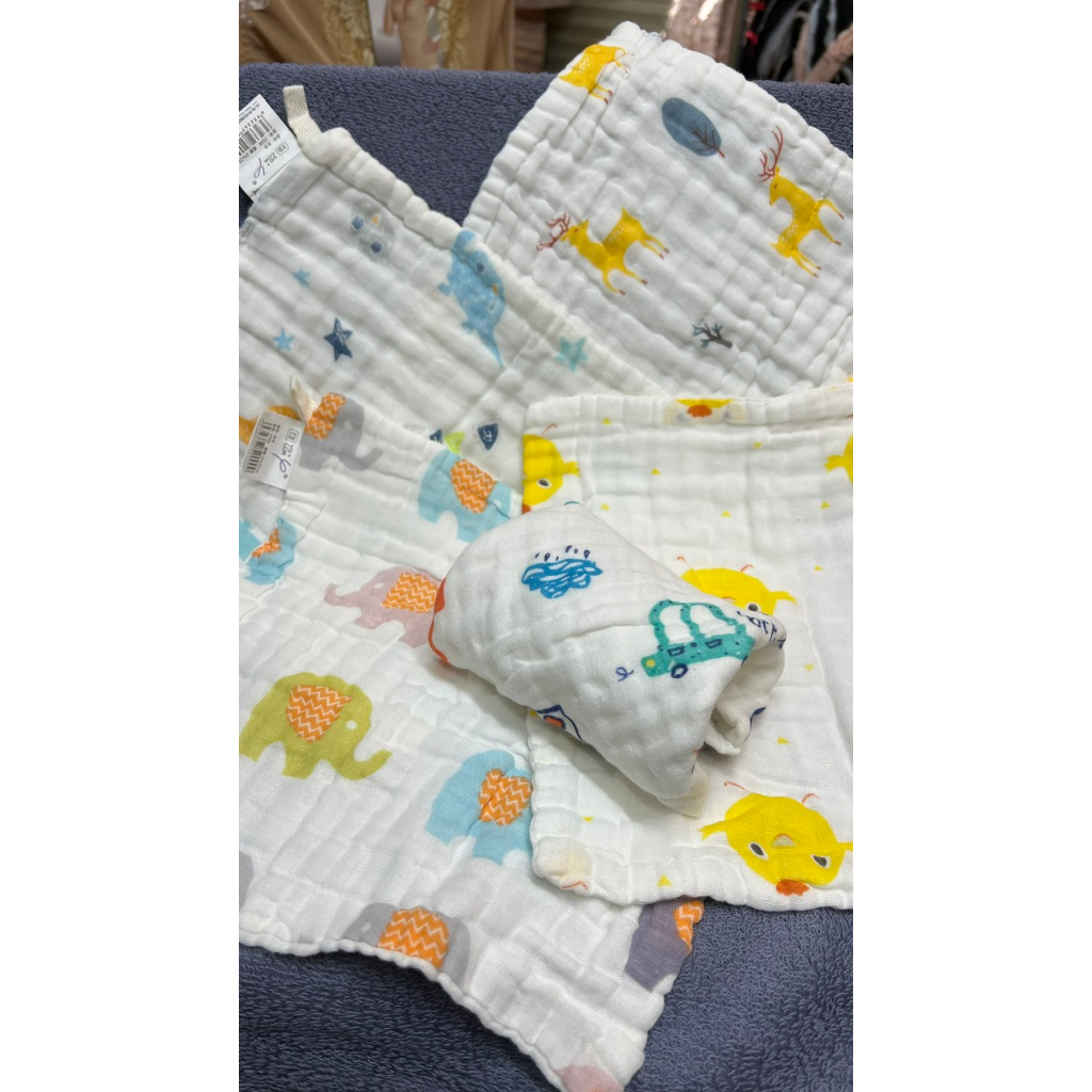 Khăn sữa , khăn mùng sợi tre 25*25 cm hình ngẫu nhiên Khăn lau mặt