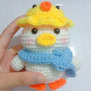 MÓC KHOÁ VỊT ĐỘI MŨ LEN HANDMADE