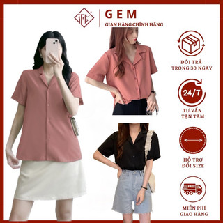 Áo sơ mi ngắn tay G51 - đi học hay công sở đều hợp thời trang - dễ phối với chân váy quần thời trang - GEM Fashion