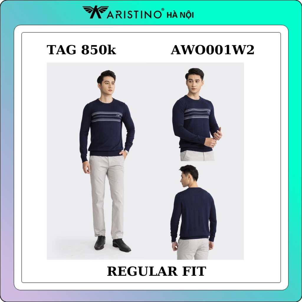 Áo len nam Aristino mềm mại form suông nhẹ AWO001W2