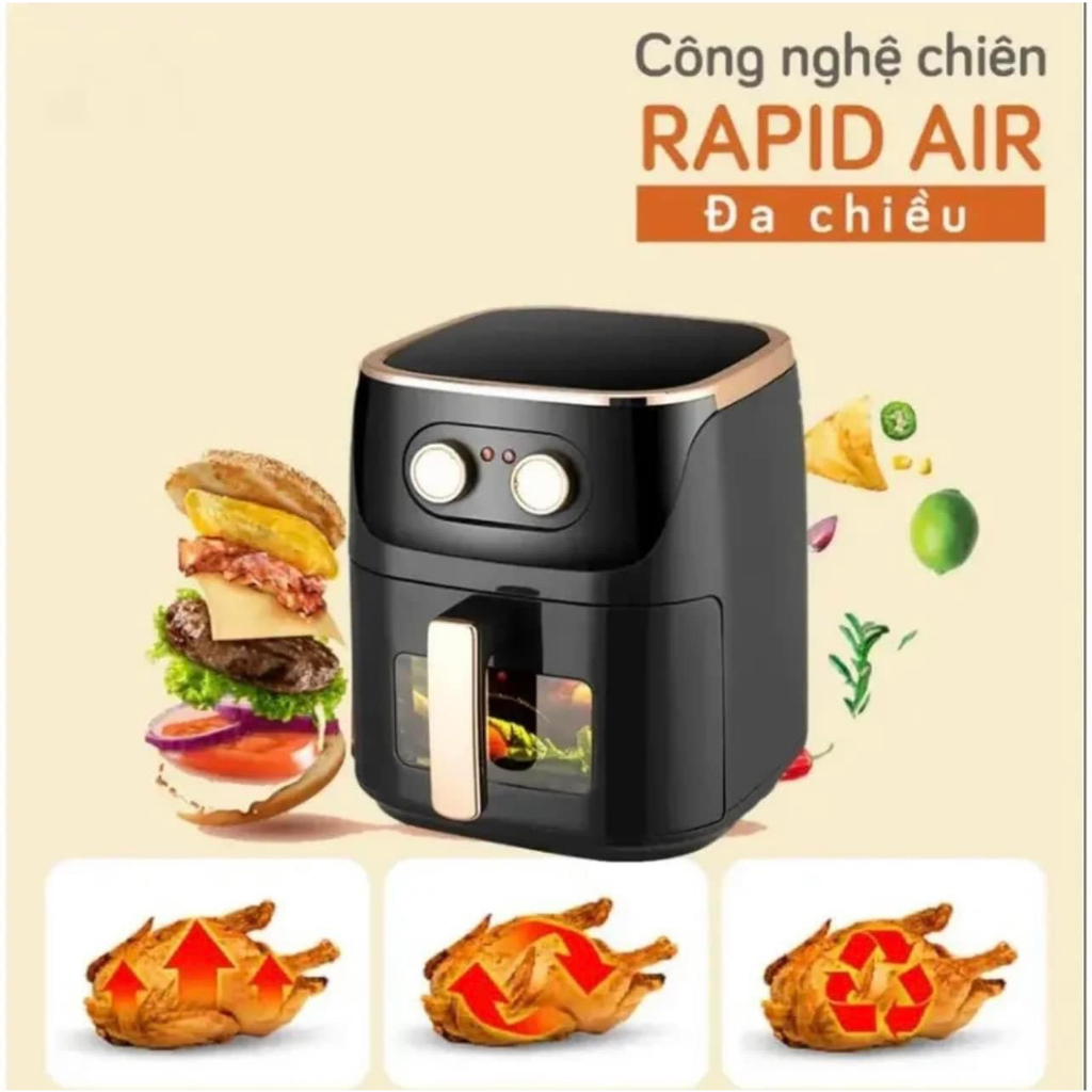 NỒI CHIÊN KHÔNG DẦU CAMEL 12L/ 10 LÍT THẾ HỆ MỚI TIẾT KIỆM ĐIÊN NĂNG BẢO HÀNH 12 THÁNG