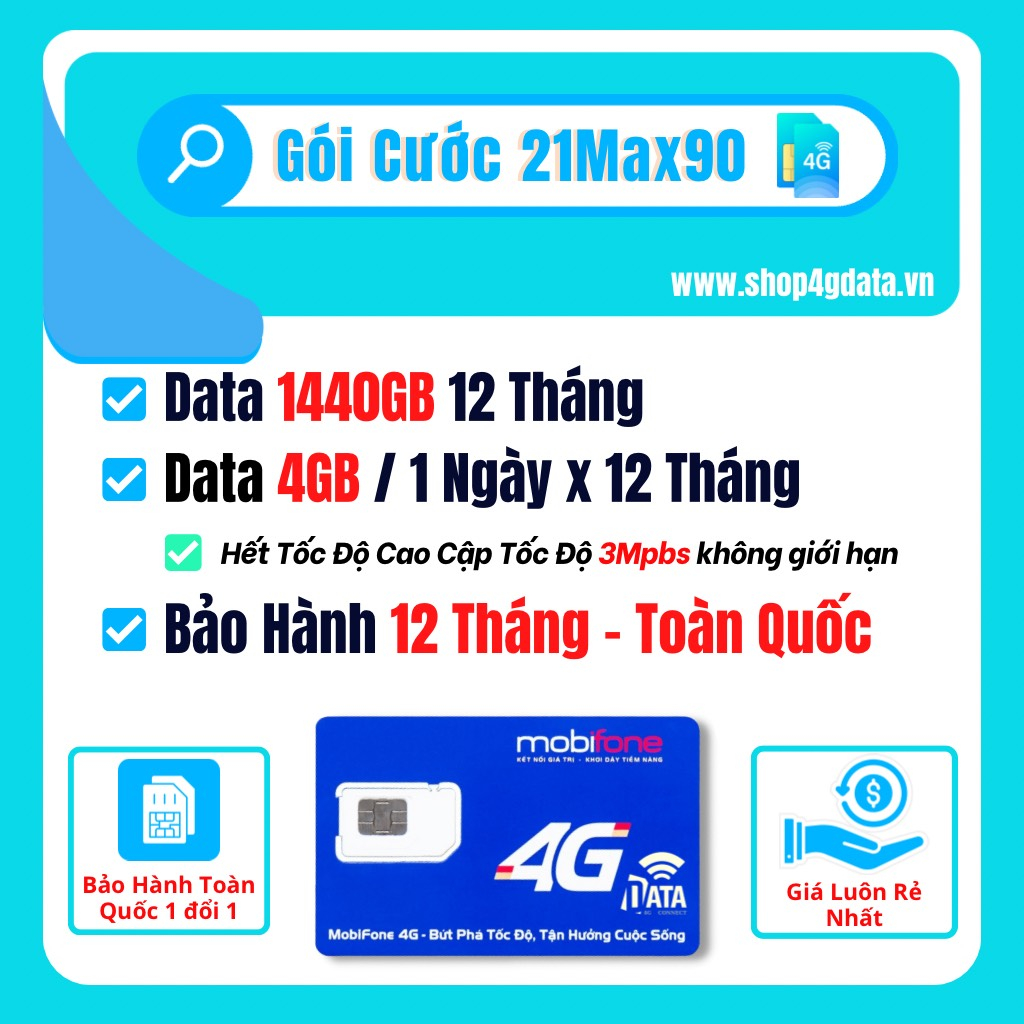 Sim4G D60G Vinaphone ( MIỄN PHÍ DATA + GỌI + CẢ NĂM ) BẢO HÀNH 12 THÁNG