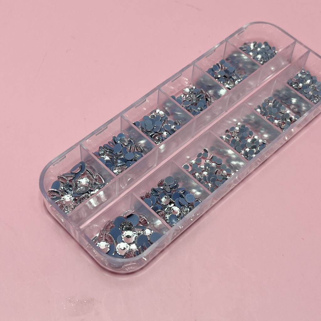 Đá Gắn Móng, Đính Nail  Mix Size, Sáng Bền, Không Bóng Chân
