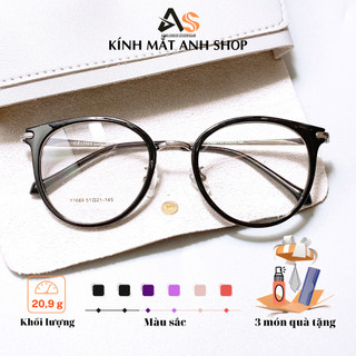 Gọng kính tròn thời trang chất liệu nhựa kết hợp kim loại dày dặn chắc chắn 1664A