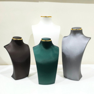 Cổ da viền gold cao cấp, ma nơ canh trưng bày vòng cổ