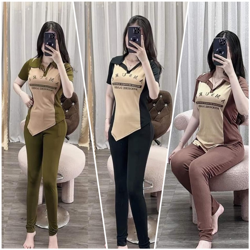 Sét bộ mặc nhà , đồ bộ nữ Bigsize Hằng Moon, Set Bộ Dài Suông Tăm Cổ Trụ In Chữ