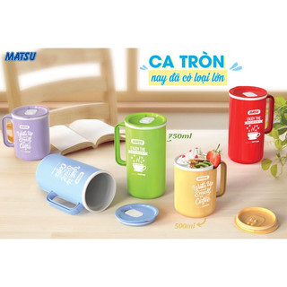 Ca tròn cách nhiệt 2 lớp 750ml / 550ml - matsu duy tân