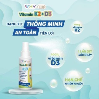 vitamin D3 k2  Whykids  Dạng xịt tiện lợi.