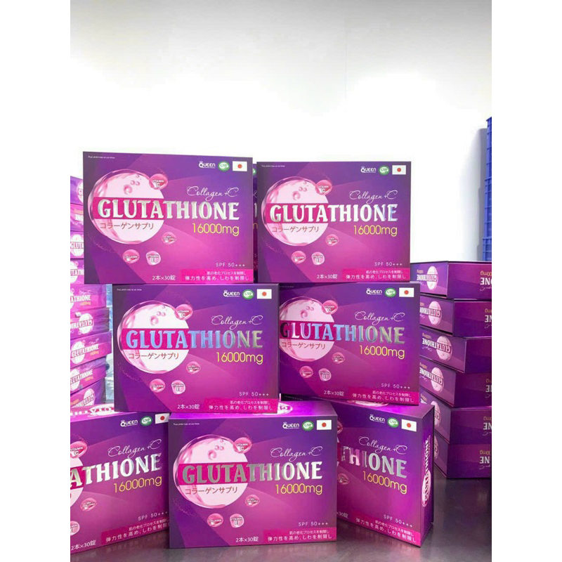 Hộp 60 Viên Glutathione 16000mg, Glu 16000 Collagen+C , Viên Uống Trắng Da, Mờ Nám, Chống Lão Hoá