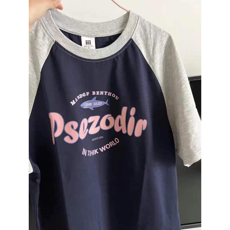 Áo thun Baby Tee Psezodir tay phối chất cotton khô form rộng Unisex
