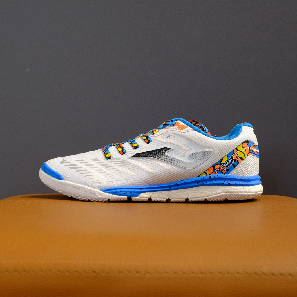 Giày Bóng Đá Futsal Chính Hãng JOMA SUPER REGATE REBOUND 2254 LIMITED EDITION TRẮNG/XANH DA IC