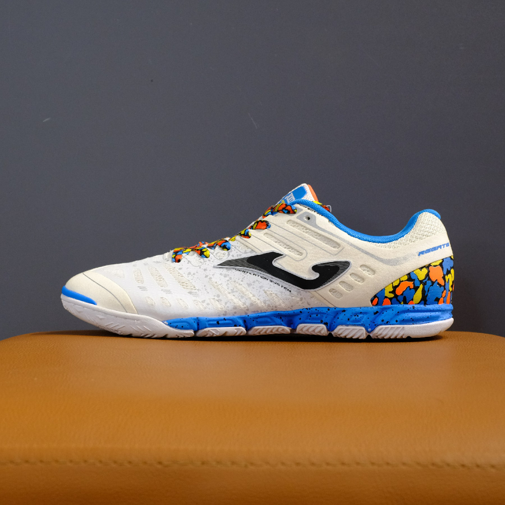 Giày Bóng Đá Futsal Chính Hãng JOMA SUPER REGATE 2254 TRẮNG/XANH DA IC