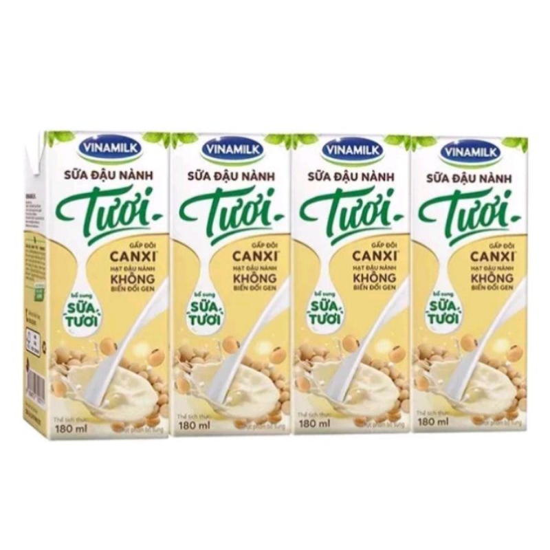 1 lốc sữa đậu nành tươi Vinamilk (4 hộp x 180ml)