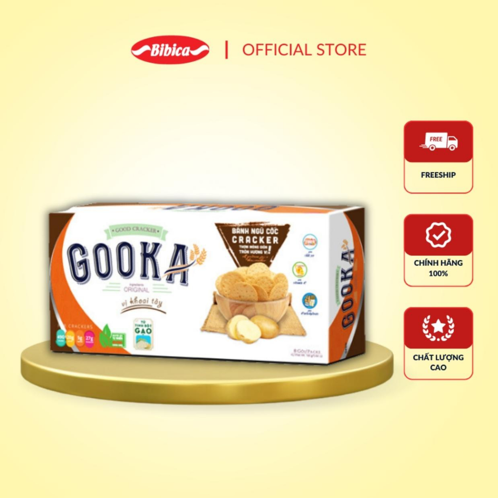 Bánh Gooka Cracker Ngũ Cốc Khoai Tây Bibica 160g
