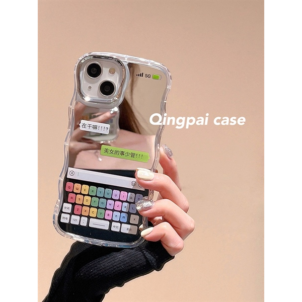 Ốp lưng gương họa tiết bàn phím màu sắc dành cho điện thoại