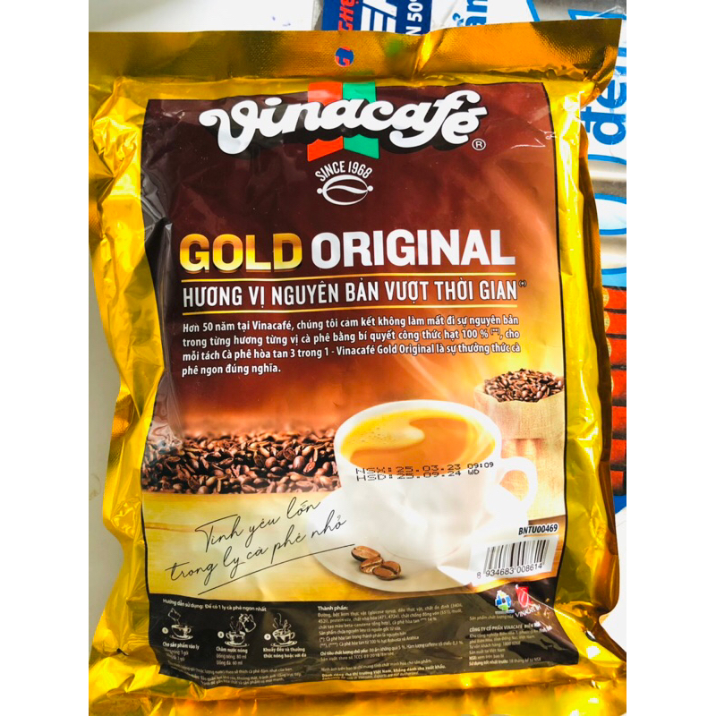 Cà phê sữa Vinacaphe  hoà tan 3 trong 1 480g 24 gói