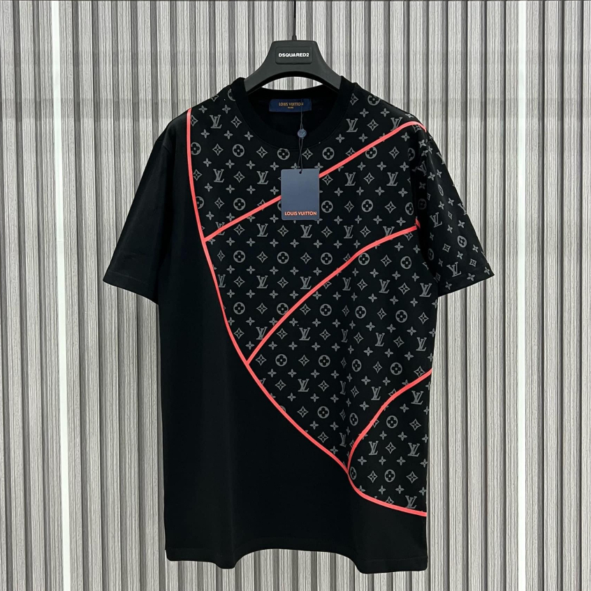 Áo thun LV chỉ đỏ phong cách trẻ trung năng động hottrend 2023, Áo Phông Unisex Nam Nữ #Hot #2023