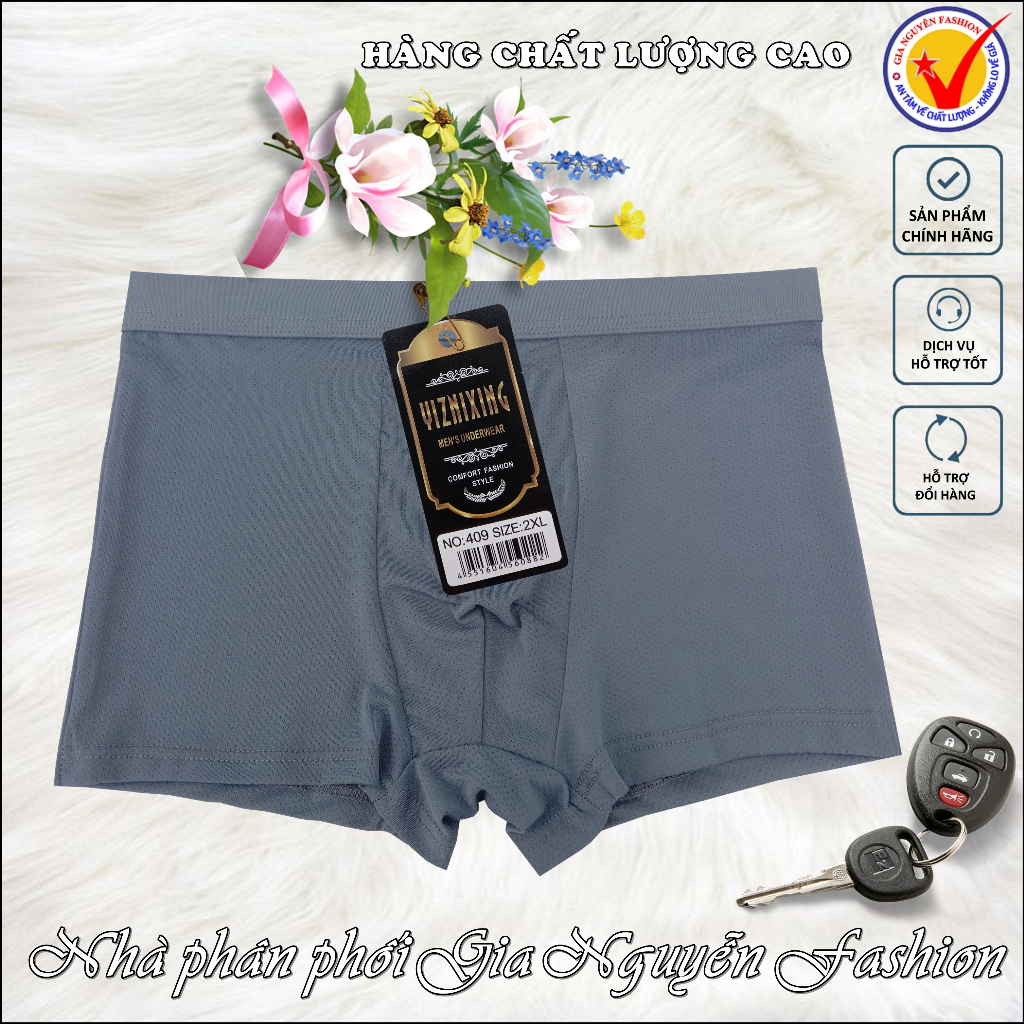 Combo 4 quần boxer nam Thun lạnh thông hơi, No: 409 - Hàng xuất chất lượng cao