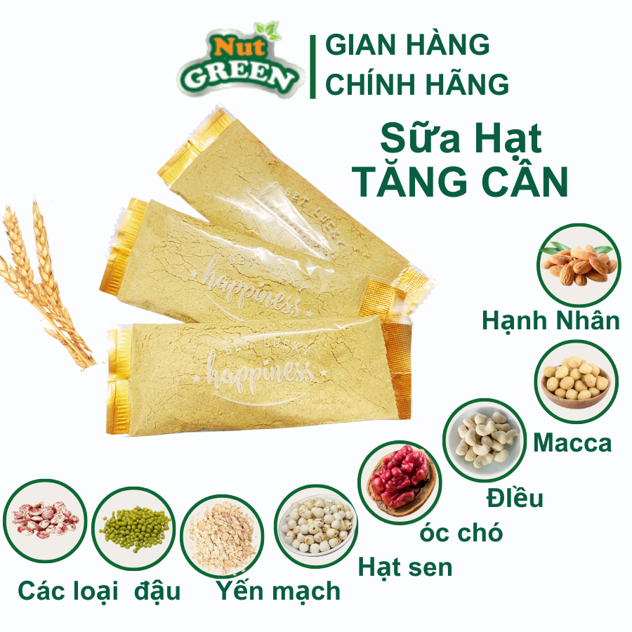 Sữa Tăng Cân Tăng Cơ Hữu cơ, Ngũ Cốc Tập GYM Nutgreen Bổ sung Dinh Dưỡng Mix 30 Loại Hạt Cao Cấp