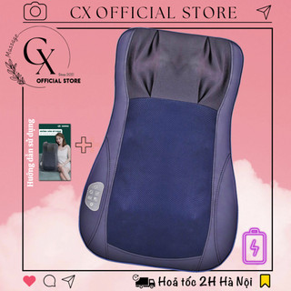Gối massage hồng ngoại đa năng - cx2213 - đầu massage cải tiến, con lăn 4d - gối massage toàn thân
