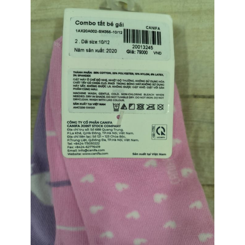 Pack 3 đôi tất bé gái Canifa