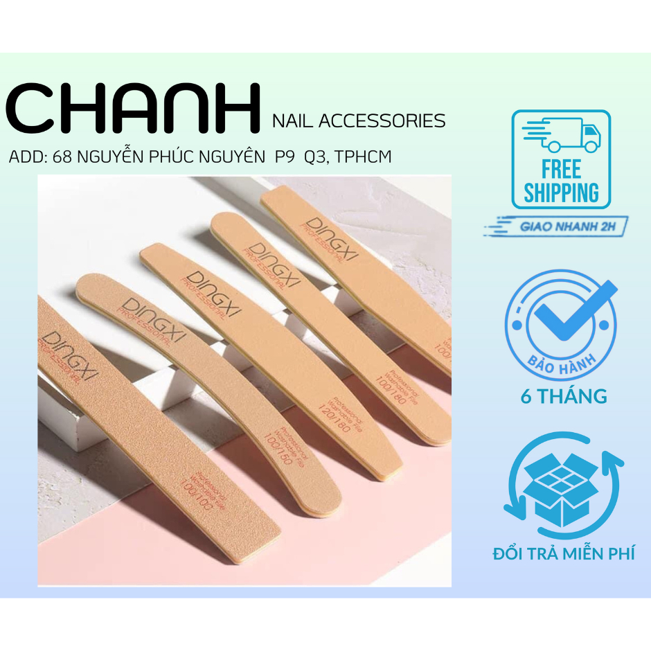 Dũa Móng Tay, Dũa DINGXI Da Bò Cao Cấp, Dũa Phom Móng Đắp Bột, Đắp Gel 100/180 Siêu Bền
