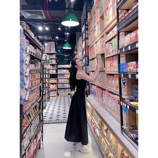 MAXI ĐEN NHÚN SMOKING ĐAN DÂY TRẮNG