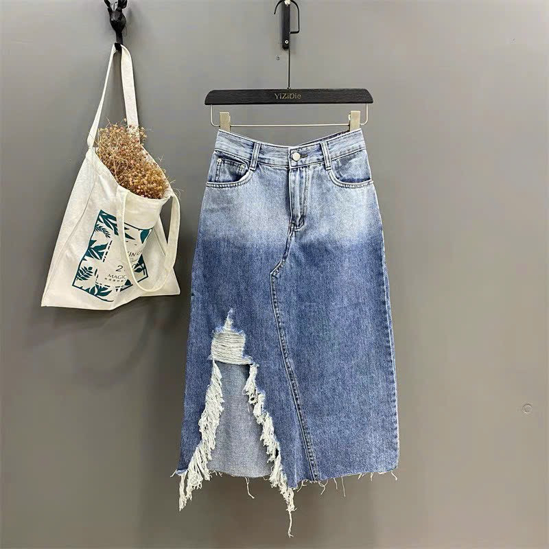 CHÂN VAY JEAN DÁNG DÀI LOANG MÀU BIGSIZE [55_90kg]