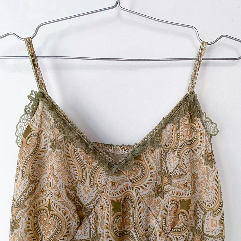 Áo 2 dây chất liệu von vintage