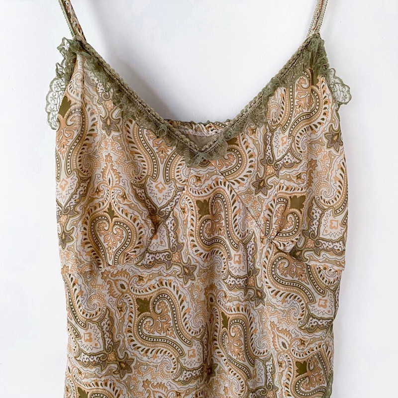Áo 2 dây chất liệu von vintage