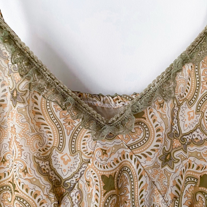 Áo 2 dây chất liệu von vintage