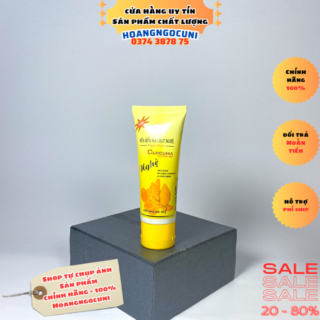 Sữa rửa mặt THORAKAO Curcuma 100g 50g tinh chất hạt nghệ giữ da mịn màng trơn láng chính hãng 100% cao cấp 1k freeship