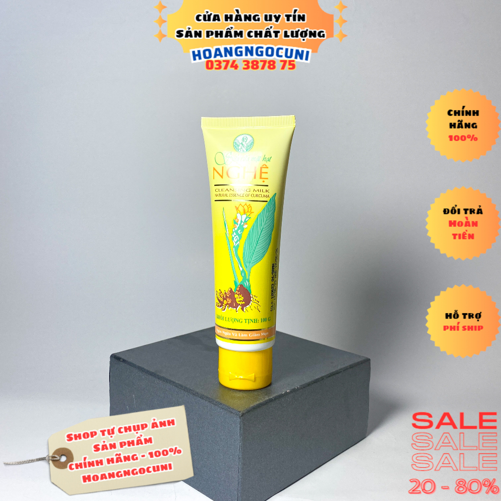 Sữa rửa mặt THORAKAO Curcuma 100g 50g tinh chất hạt nghệ giữ da mịn màng trơn láng chính hãng 100% cao cấp 1k freeship