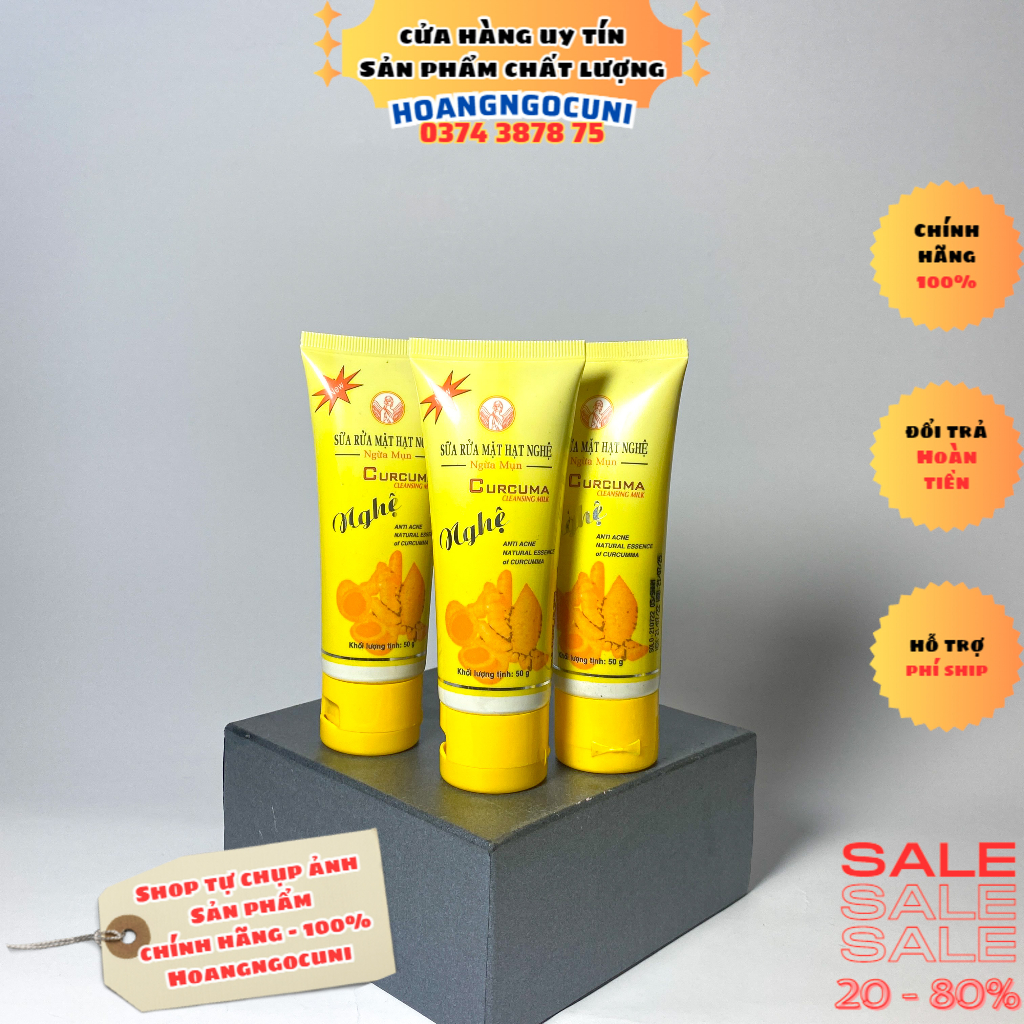 Sữa rửa mặt THORAKAO Curcuma 100g 50g tinh chất hạt nghệ giữ da mịn màng trơn láng chính hãng 100% cao cấp 1k freeship