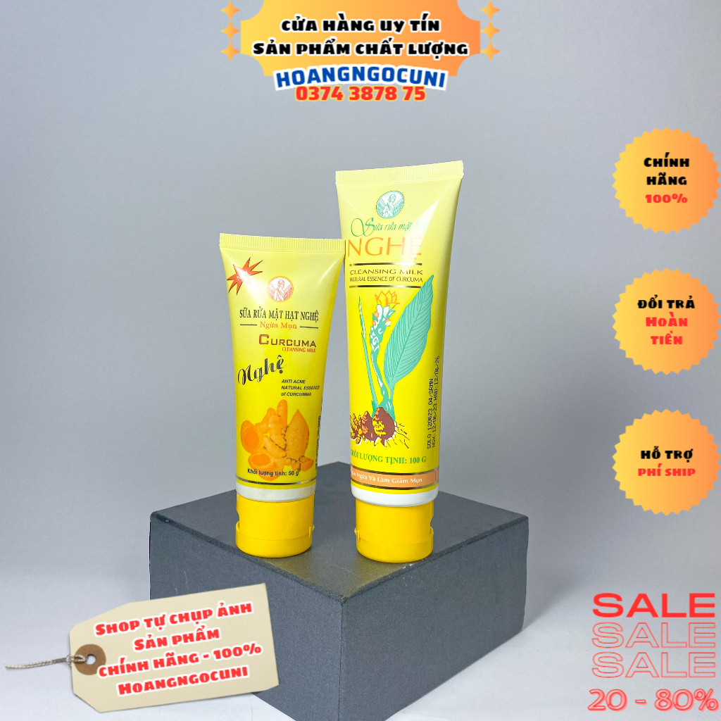 Sữa rửa mặt THORAKAO Curcuma 100g 50g tinh chất hạt nghệ giữ da mịn màng trơn láng chính hãng 100% cao cấp 1k freeship