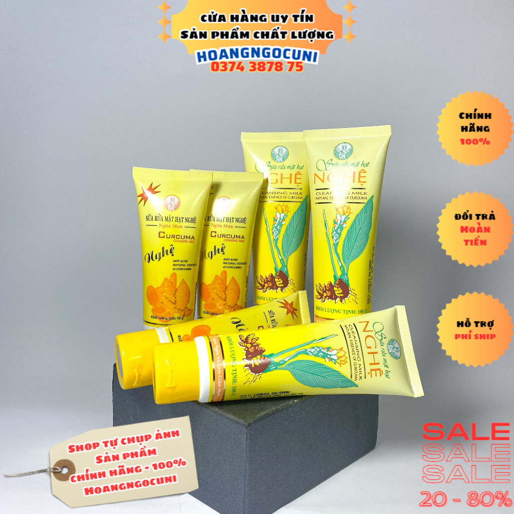 Sữa rửa mặt THORAKAO Curcuma 100g 50g tinh chất hạt nghệ giữ da mịn màng trơn láng chính hãng 100% cao cấp 1k freeship