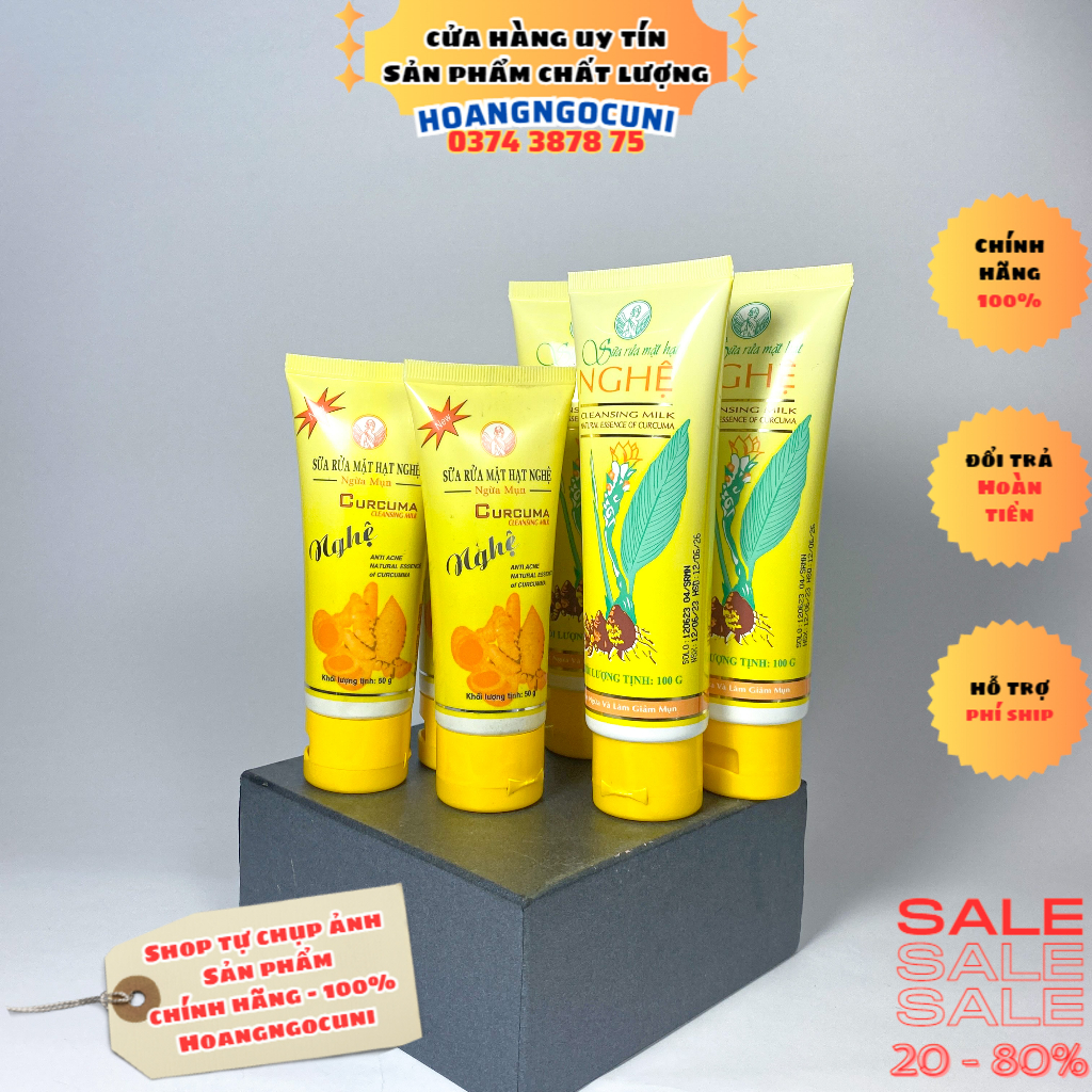Sữa rửa mặt THORAKAO Curcuma 100g 50g tinh chất hạt nghệ giữ da mịn màng trơn láng chính hãng 100% cao cấp 1k freeship