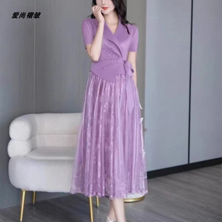 ĐẦM LỤA DẬP LY PHỐI REN THÊU CAO CẤP NHẬP QUẢNG CHÂU