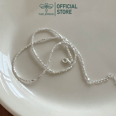Dây chuyền bạc nữ TLEE , vòng cổ hạt bạc vỡ dây trơn cá tính TLEE JEWELRY D0290