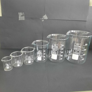 [Isolab - Đức] Cốc đốt thấp thành thủy tinh chia vạch có mỏ/ becher 25ml 50ml 100ml 250ml 400ml 600ml