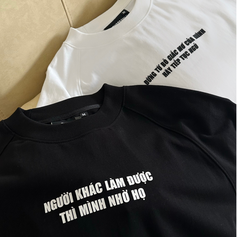 Áo RAGLAN BOXY “NGƯỜI KHÁC LÀM ĐƯỢC THÌ MÌNH NHỜ” - định lượng 300gsm  chính hãng THBBRAND