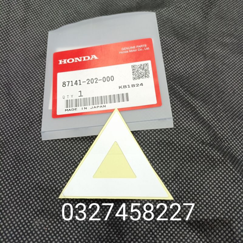 Tem tam giác dán nhựa dè đuôi sau xe máy Honda zin